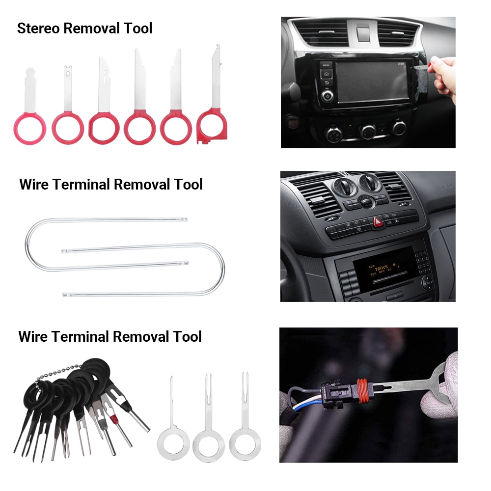 Car Audio Repair Tools Trim Removal Tool Car Panel Door Audio Trim Removal Tool Kit Auto Clip Pliers Fastener Remover Tool Set