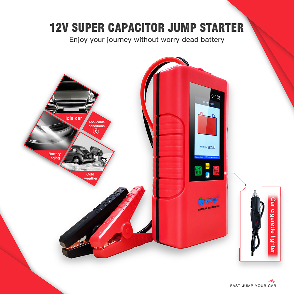 c-158 5v- 12v No Battery Super Capacitor Jump Starter Full Charged With Car Battery Emergency Start Power Capacitance