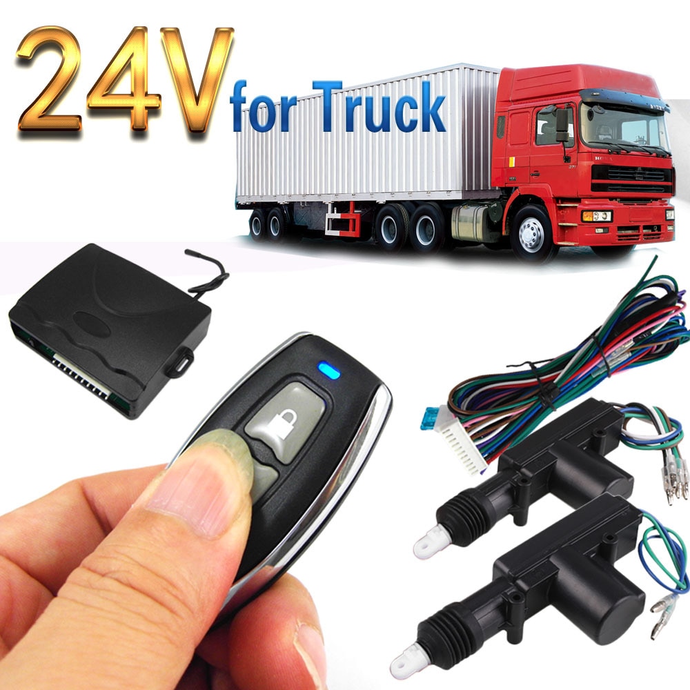 Remote Control Central Locking Controller For 24V Trucks Automation Two Door Motor Lock Keyless Entry Car Burglar Alarm System