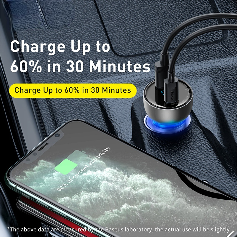 65W Car Charger Cigarette Lighter Support Laptop QC4.0 PD 3.0 Fast Charging For iPhone 12 11 Pro Max iPad Samsung MacBook