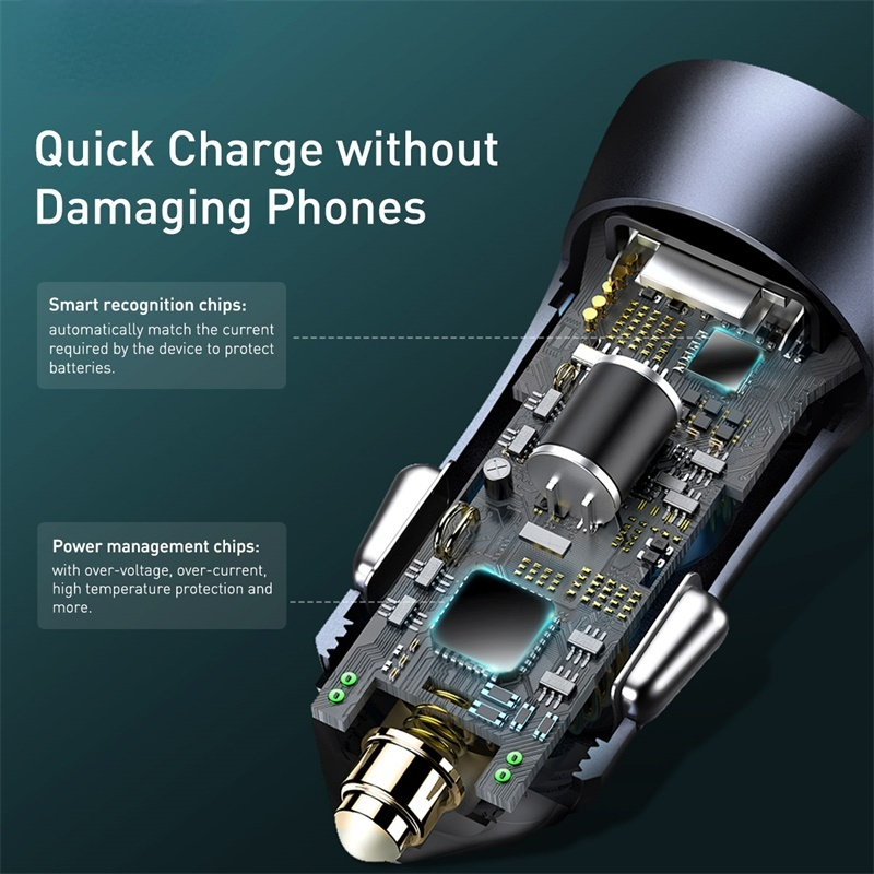 20W PD Car Charger USB Type C Fast Charging for iPhone 12 Pro Max Mini Soket in Car Charger for Cigarette Lighter Adapter
