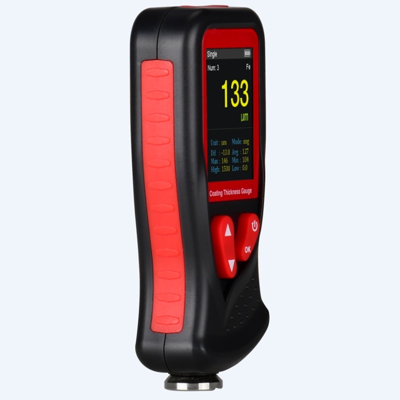 Car Film Digital LCD Coating Thickness Gauge Tester 0-1300um Screen Rotation Rechargeable Body Paint Coating Thickness Gauge
