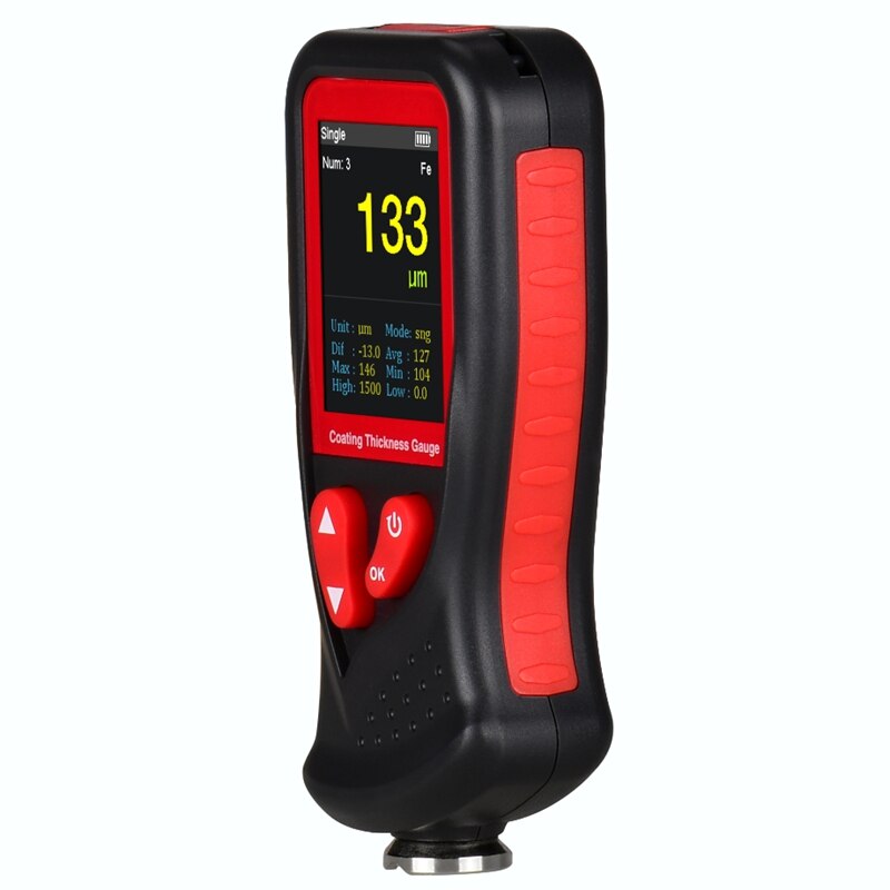 Car Film Digital LCD Coating Thickness Gauge Tester 0-1300um Screen Rotation Rechargeable Body Paint Coating Thickness Gauge