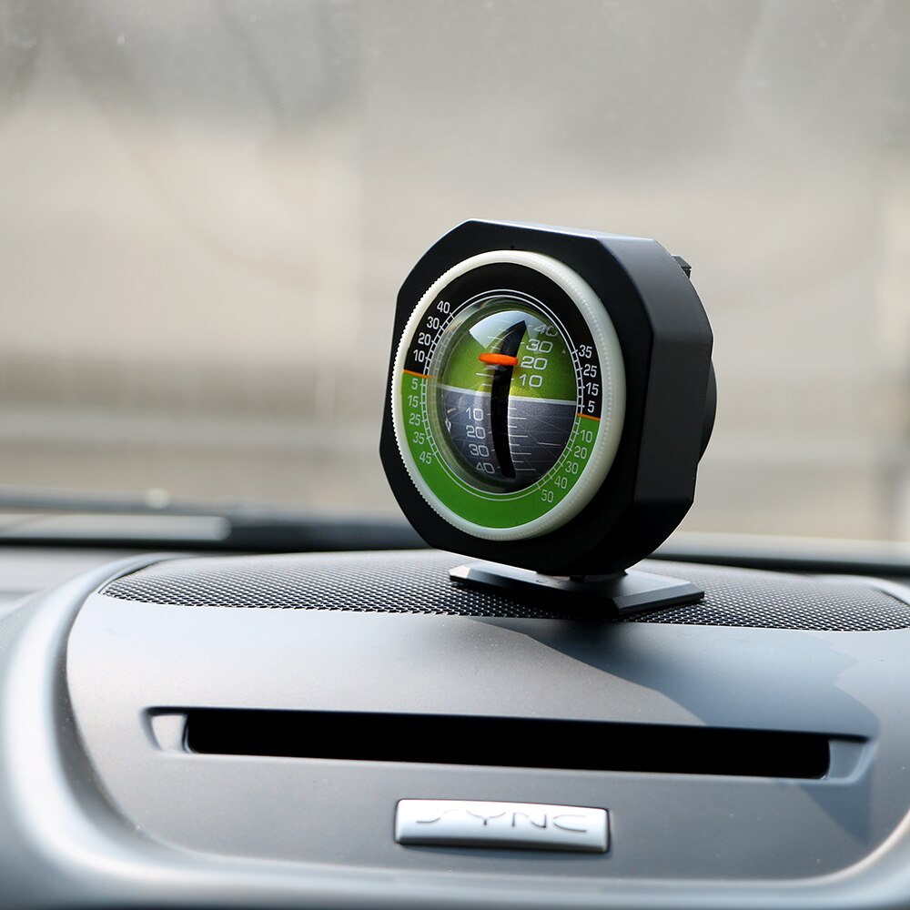 Car Compass Built-in LED Inclinometer Angle Car Vehicle Declinometer Gradient Auto Slope Meter Level High-precision