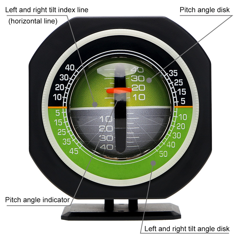 Car Compass Built-in LED Inclinometer Angle Car Vehicle Declinometer Gradient Auto Slope Meter Level High-precision