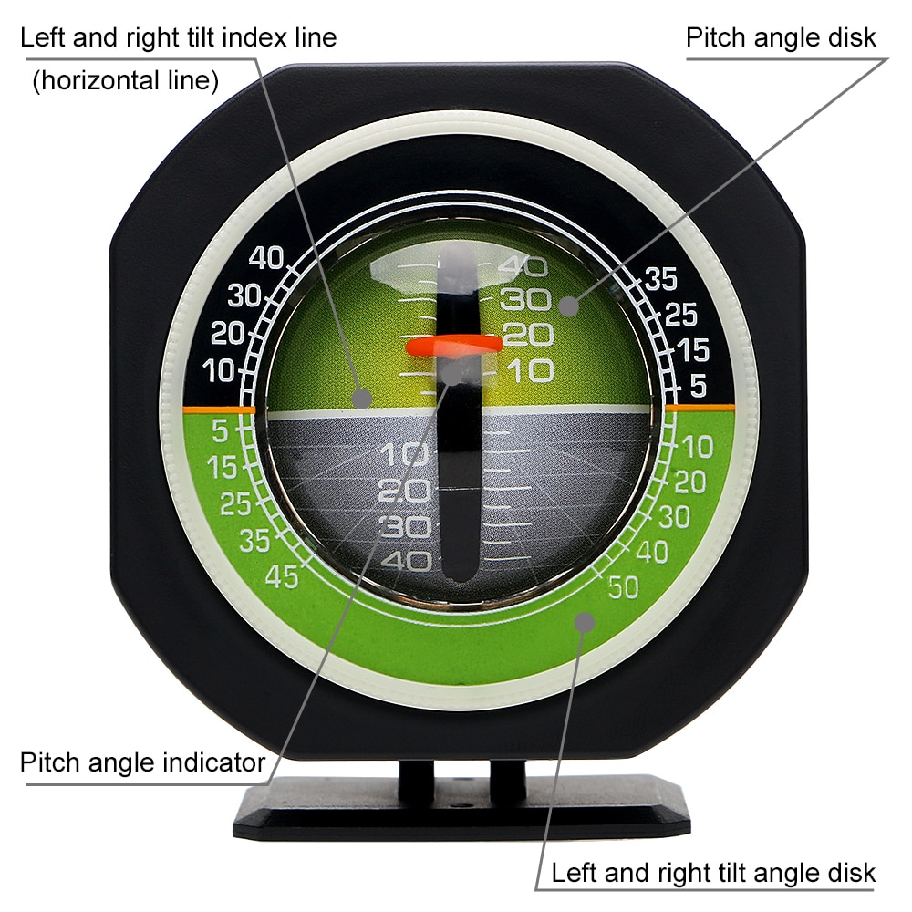 Car Compass Built-in LED Inclinometer Angle Car Vehicle Declinometer Gradient Auto Slope Meter Level High-precision