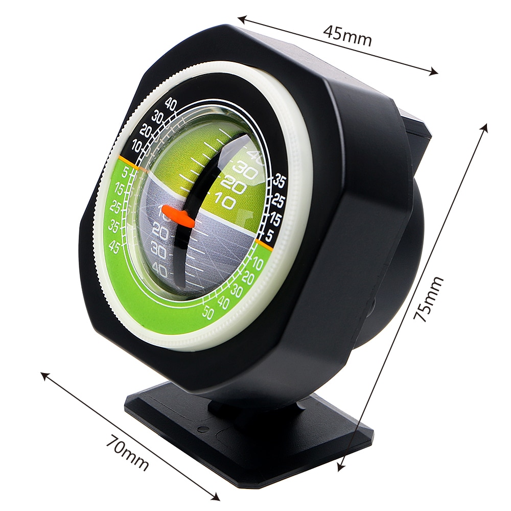 Car Compass Built-in LED Inclinometer Angle Car Vehicle Declinometer Gradient Auto Slope Meter Level High-precision