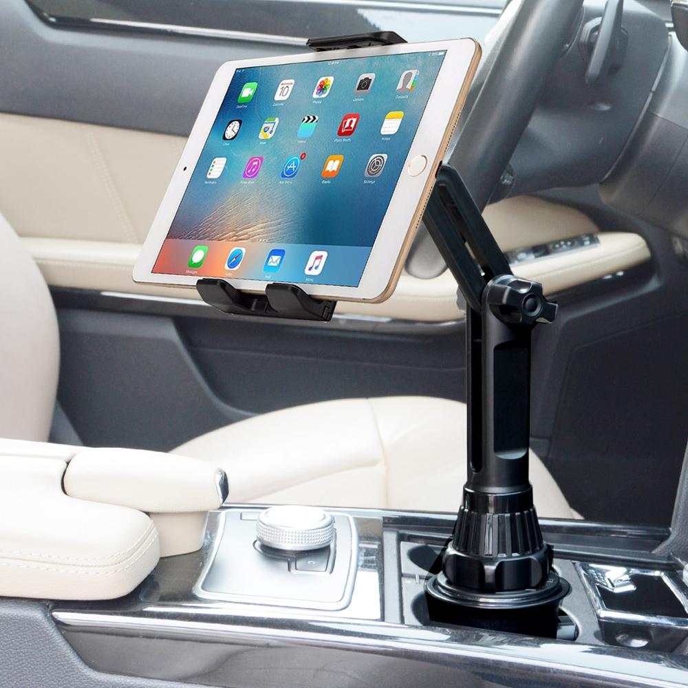 Universal 360 car Cup Holder Tablet Automobile Mount Cradle for Apple IPad Pro 12.9 Air 2019 Mini 4 for Samsung tab S7 plus 12.4