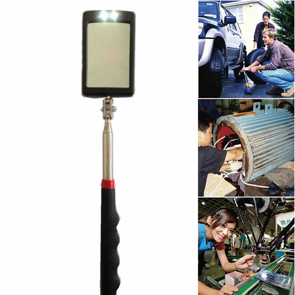 Inspection Mirror With Light Mirror Telescope Extension Car Angle Telescopic Car Cushion Grip Handle Lens LED Endoscope For Cars