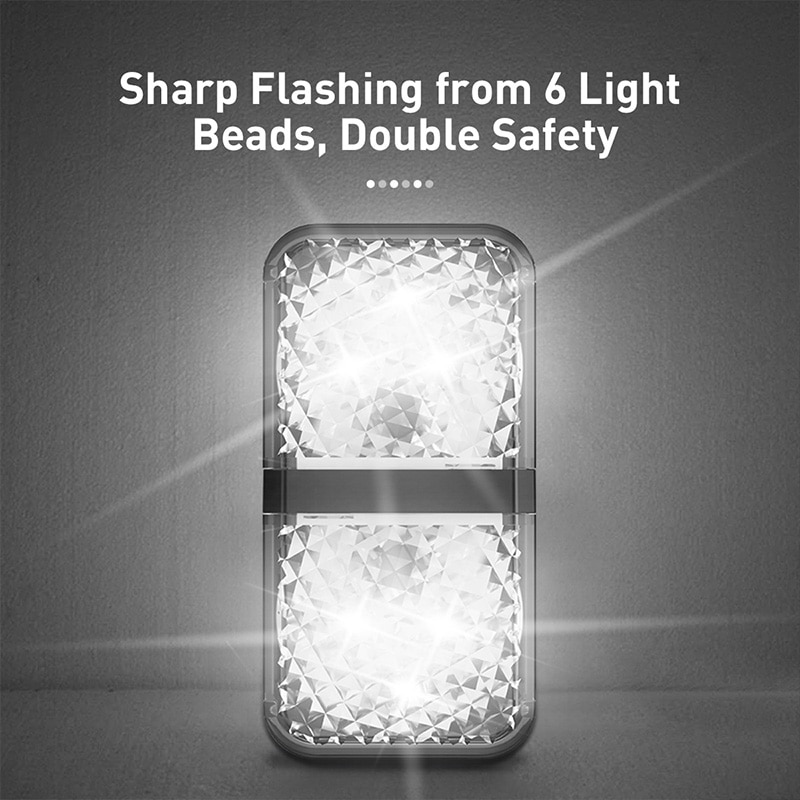 2PCS 6 LEDs Car Door Opening Warning Lights Waterproof Safety Flashing Auto Open Sticker Wireless Magnetic Signal Lamp