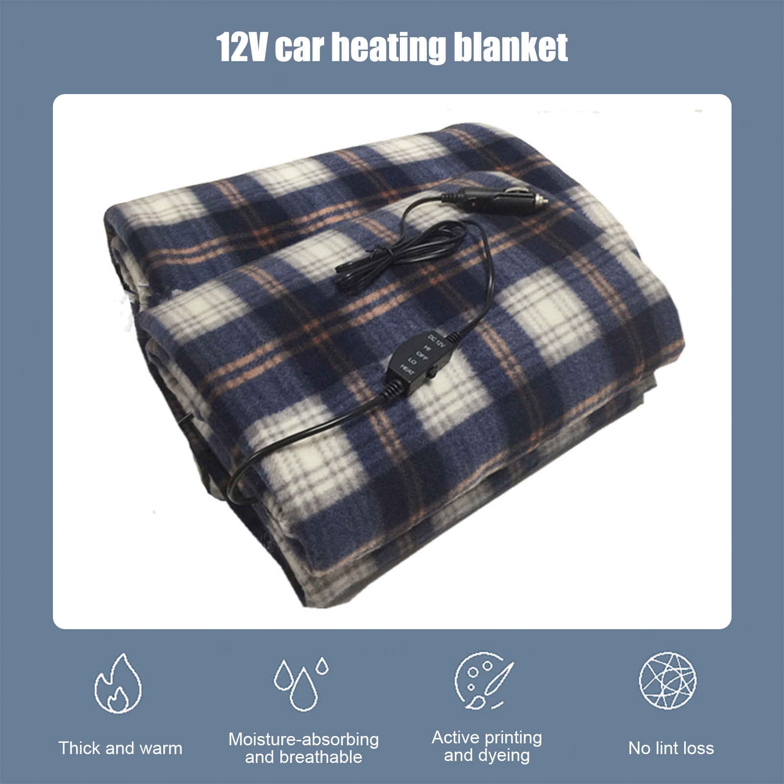 Car Electric Heated Blanket Mat for 12V Car Suv Rv Car Heated Blanket Energy Saving Electric Heating Blanket for Autumn Winter
