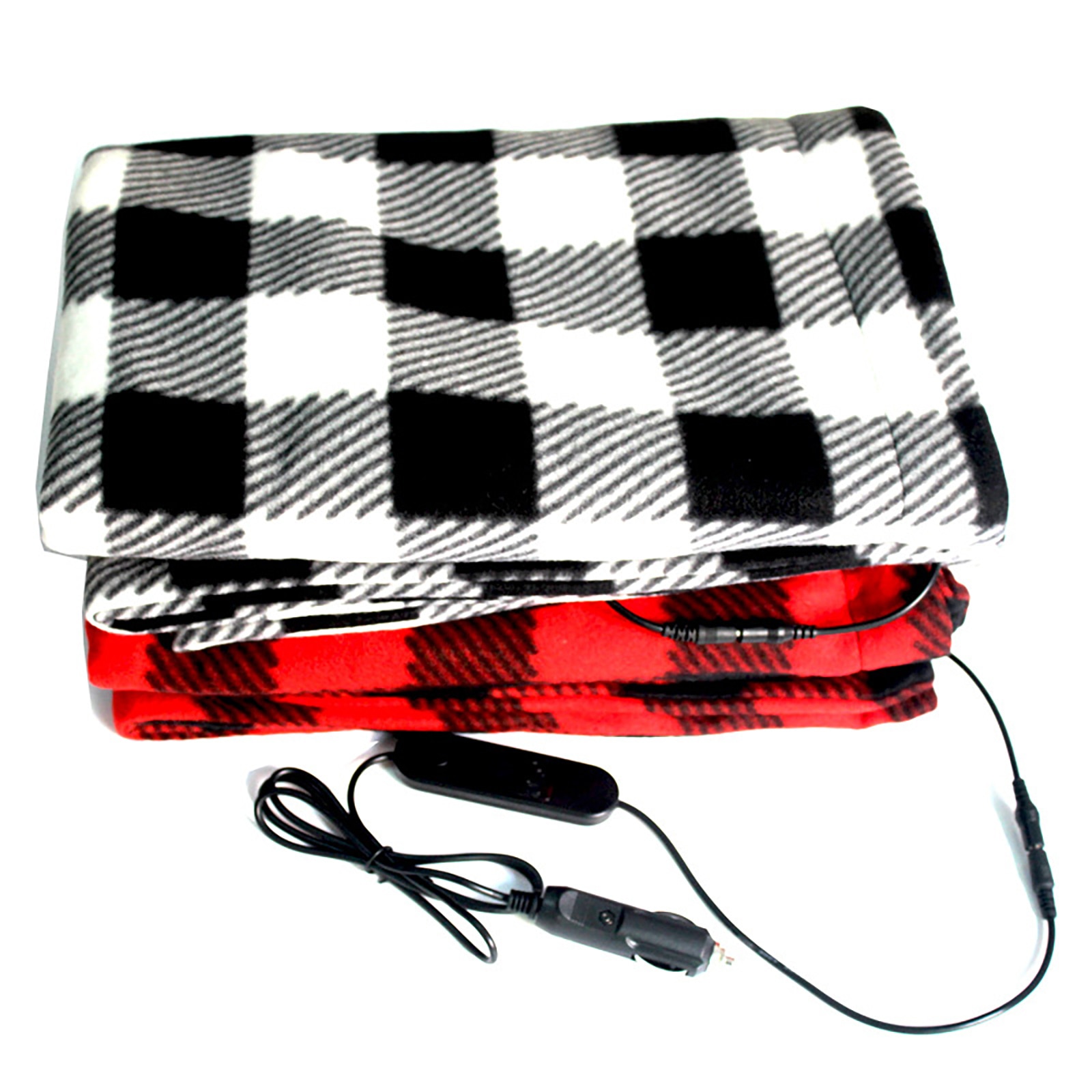 12V Car Electric Heating Blanket Heated Fleece Travel Throw with Patented Safety Timer Constant Temperature Heating Blanket