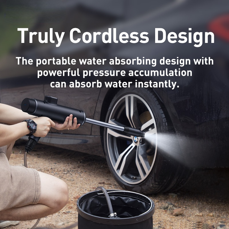 Car Electric Water Gun High Pressure Washer Foam Nozzle Car Wash Auto Cleaning USB Rechargeable Wireless Car Wash Spray