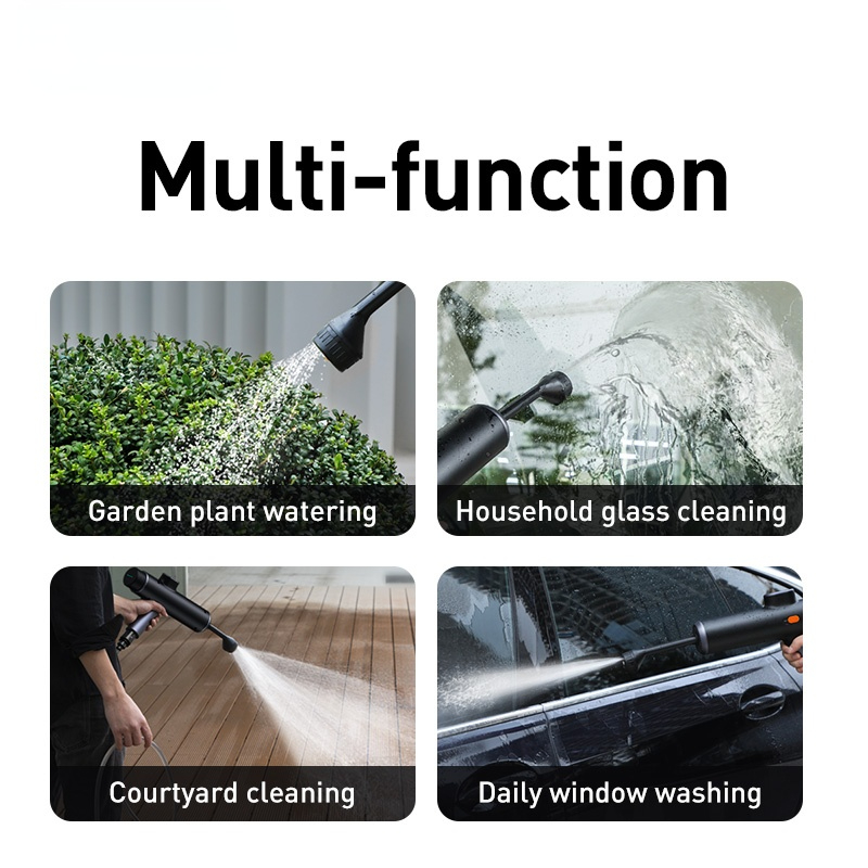 Car Electric Water Gun High Pressure Washer Foam Nozzle Car Wash Auto Cleaning USB Rechargeable Wireless Car Wash Spray