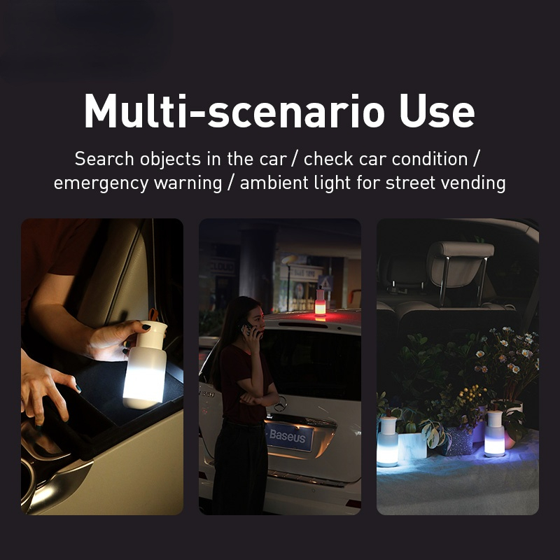 Car Emergency Light Magnetic Adsorption Bedroom Camping Night Light SOS Light 4 Light Modes Rechargeable For Car & Home