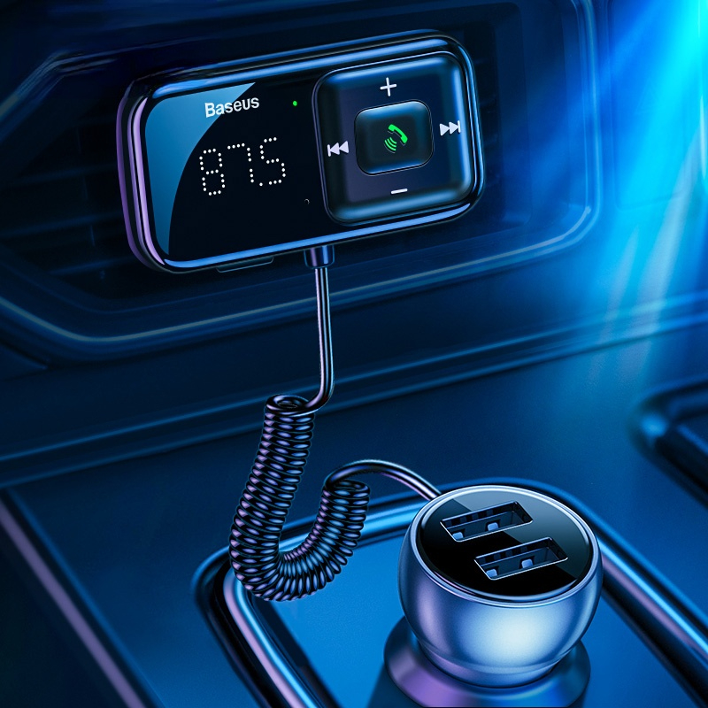 Car FM Transmitter Bluetooth-compatible 5.0 USB Car Charger AUX Handsfree Wireless Kit Auto Radio Modulator MP3 Player