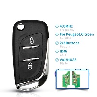 Car FSK 433Mhz ID46 Fob Modified Remote Key For Peugeot 407 407 307 For Citroen C2 C3 C4 C5 C6 C8 2/3 Buttons CE0536