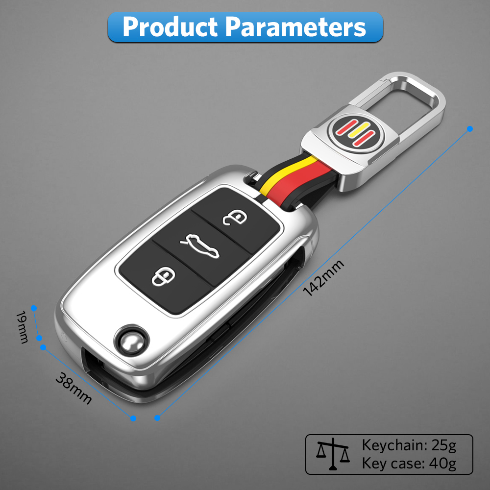 Car Key Case Cover for Volkswagen VW Polo Golf Passat Tiguan Beetle Candy Sagitar Aluminum Metal Shell Car Accessories