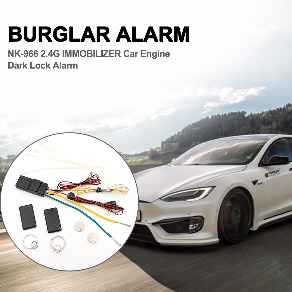 Car Lock Alarm 2.4G RFID Immobilizer Wireless Engine Lock Car Alarm System Anti-Hijacking Intelligent Circuit Cut Auto Unlock