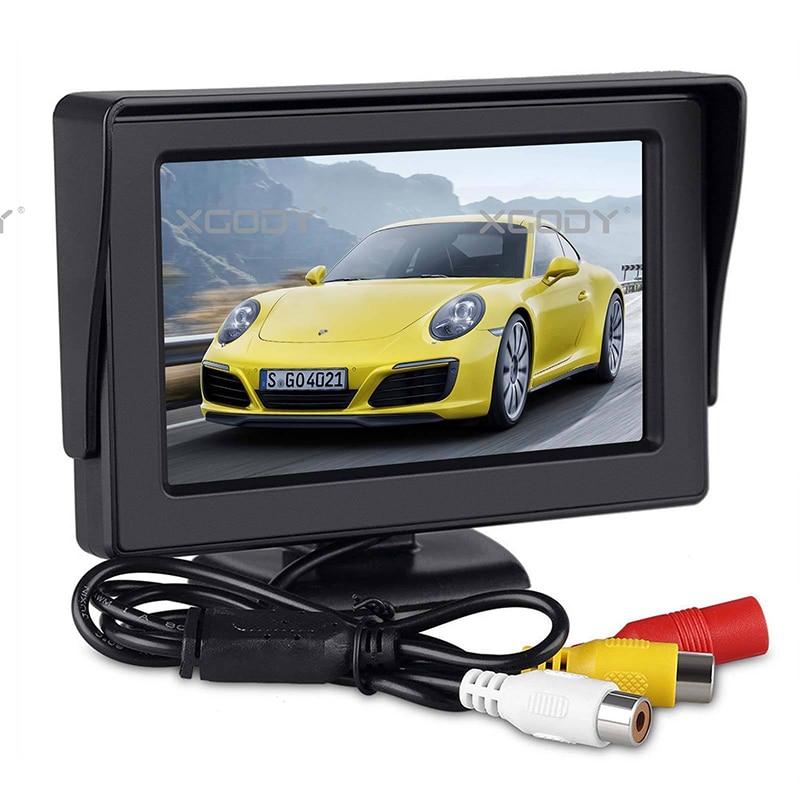4.3 Inch Car Monitor Auto Parking System Car Reversing Parking Monitor With 2 video input Rearview camera optional