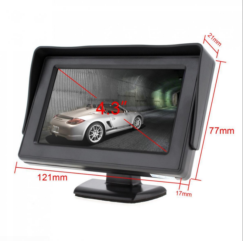 4.3 Inch Car Monitor Auto Parking System Car Reversing Parking Monitor With 2 video input Rearview camera optional