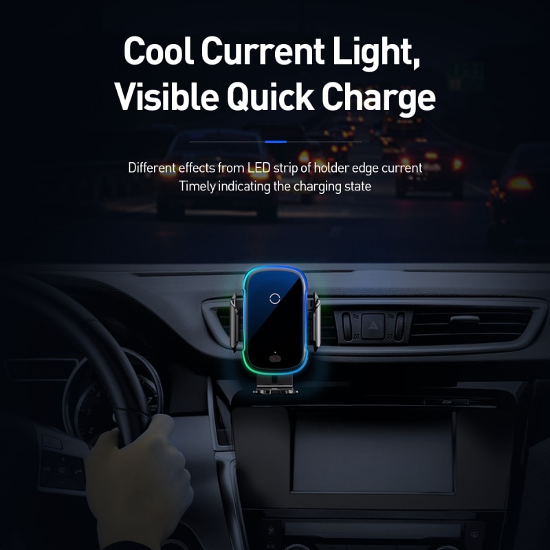 Car Phone Holder Wireless Charger Mobile Smartphone Support 15W Qi Wireless Charging Cell Phone Stand Cellphone Bracket