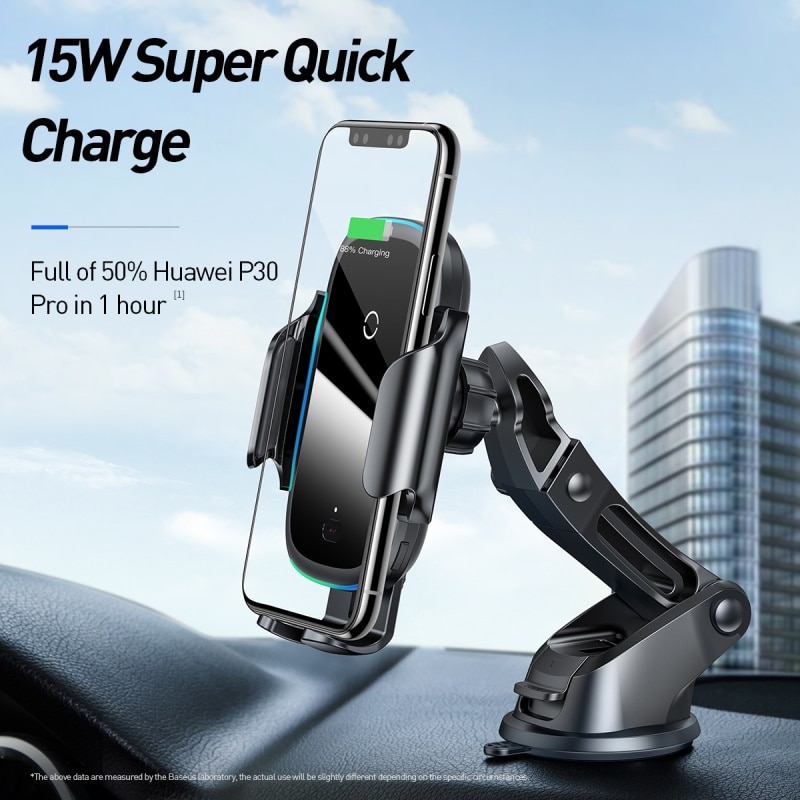 Car Phone Holder Charger For iPhone 11 Pro Max Samsung Fast Wireless Charging Intelligent 15W Qi Wireless Car Charger