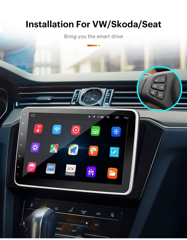 1Din Car Radio Android System HD Multimedia Video Player GPS WIFI Bluetooth Navigation FM For Universal Android 1G RAM Car Radio