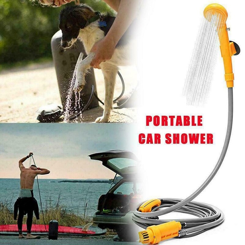 Car Rain Shower Sprayer Portable Camping Shower 12V Outdoor Car Wash Set Travel for Pet Dog Car Wash