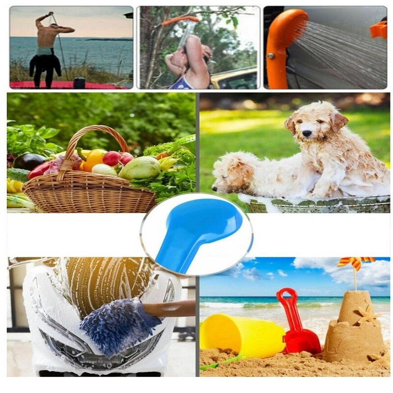 Car Rain Shower Sprayer Portable Camping Shower 12V Outdoor Car Wash Set Travel for Pet Dog Car Wash