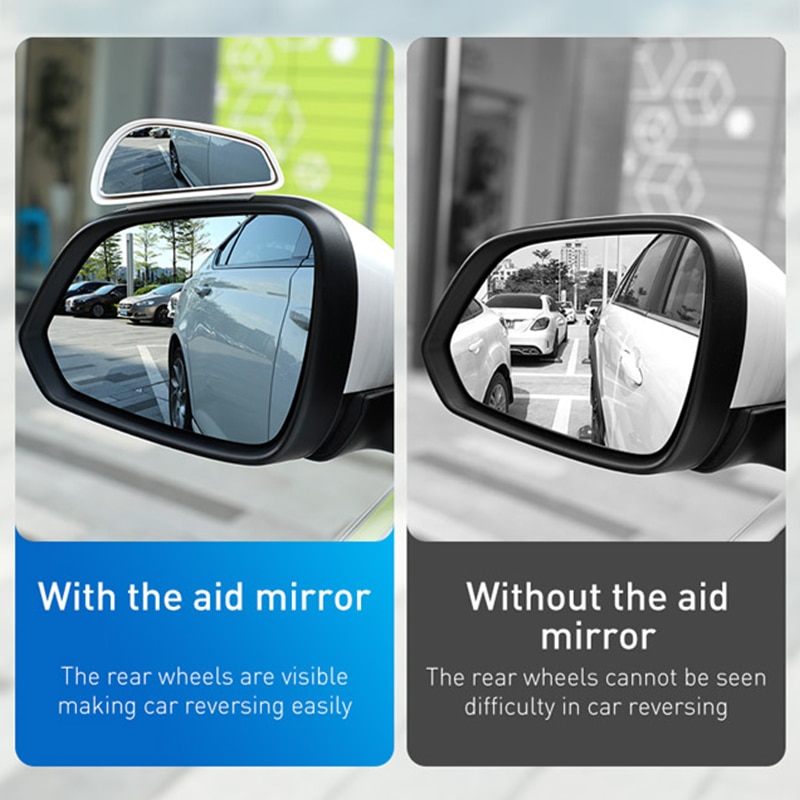 2pcs Car Rear View Mirror Waterproof 360 Degree Wide Anger Parking Assitant Auto Rearview Safety Blind Spot Mirrors