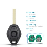 Car Remote Key For BMW 3 5 7 Series CAS2 System Fob 3 Buttons 315LP 315MHz 433MHZ 868MHZ With ID46 Chip HU58 HU92 Blade