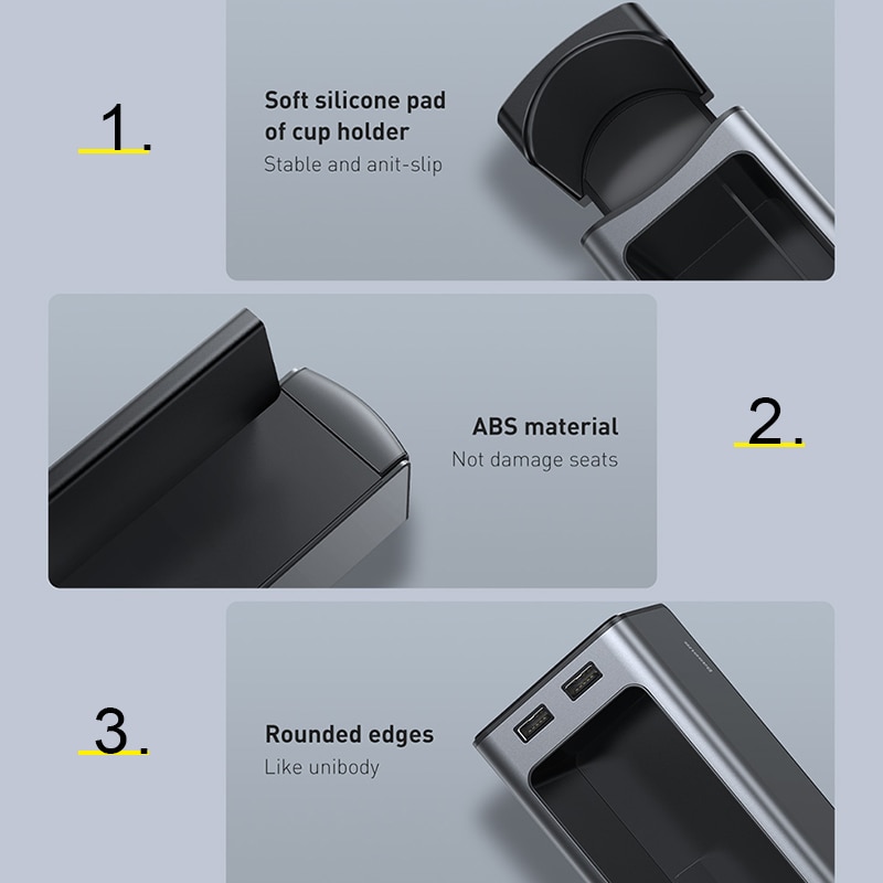 Car Seat Organizer Auto Storage Box Seat Gap Storage Box With Dual USB Ports For Card Cup Pocket Holder Car Accessories