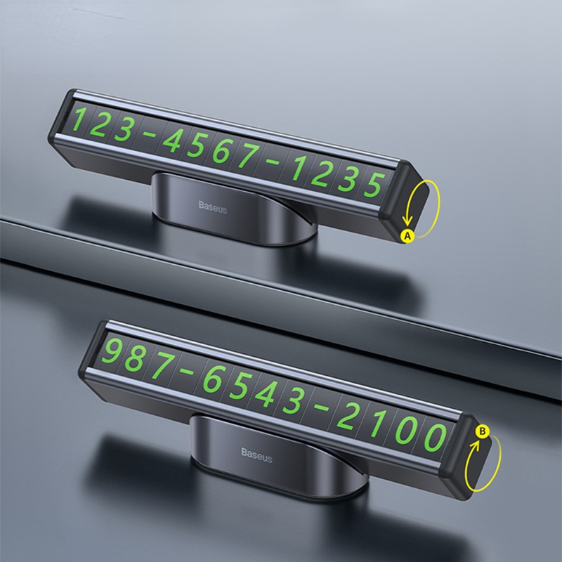 Car Temporary Parking Card Telephone Number Holder Auto Luminous Telephone Number Plate Presetting Two Phone Numbers