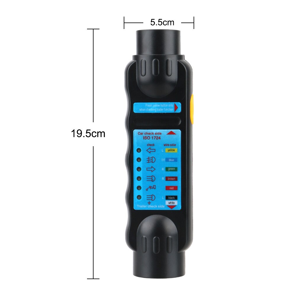 7 Pin 12V Car Towing Light Tester Towing Tow Bar Light Wiring Tester Trailer Circuit Connection Test Plug Socket Diagnostic Tool