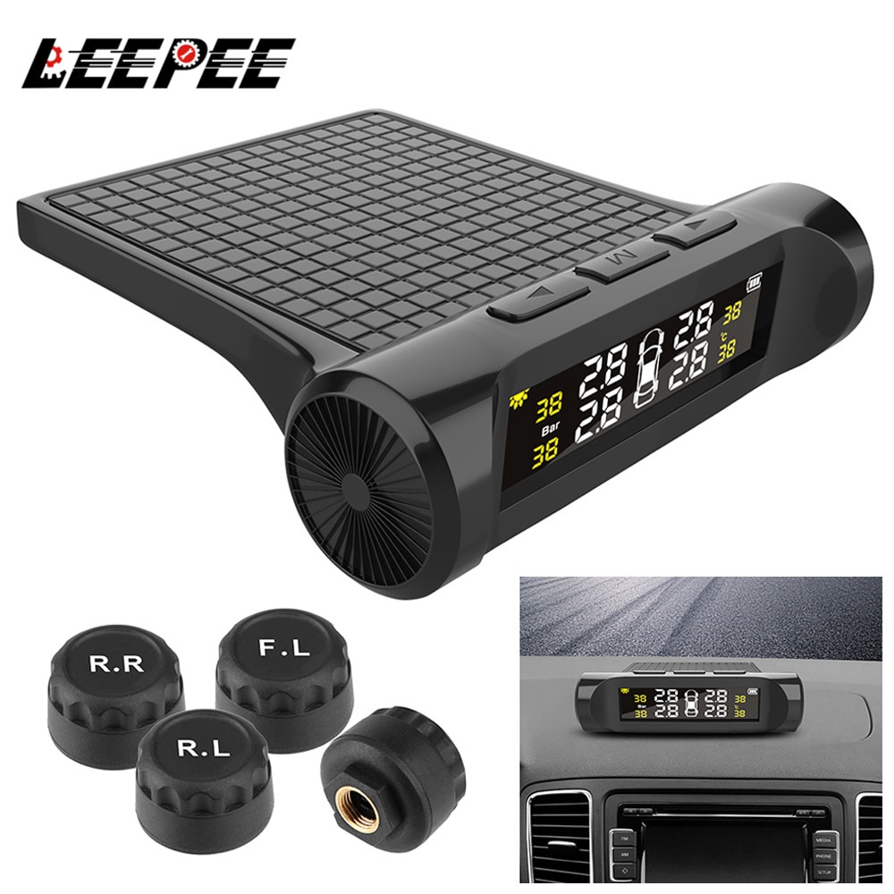 Car TPMS Tyre Pressure Monitoring System Digital LCD Display Auto Security Alarm Systems Battery Tyre Pressure Automobile Parts