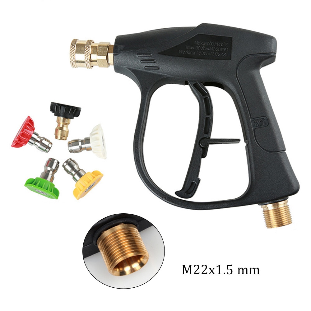 High Pressure Washer Car Wash Gun with 5 Nozzles for Car Pressure Power Washers M22 x 1.5 mm Water guns Car Cleaning Tools