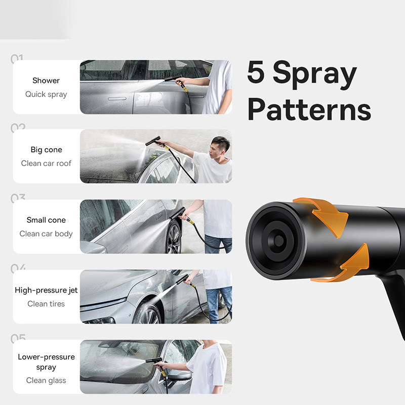 Baseus Car Wash Gun Washer Spray Nozzle High Pressure Cleaner For Auto Home Garden Cleaning Car Washing Accessories