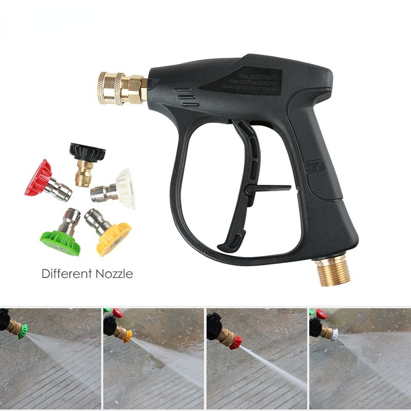 High-pressure Fan-shaped Car Wash Nozzle for Washing Machine, Quick-plug 5-color Nozzle, Pressure Resistance 150KG