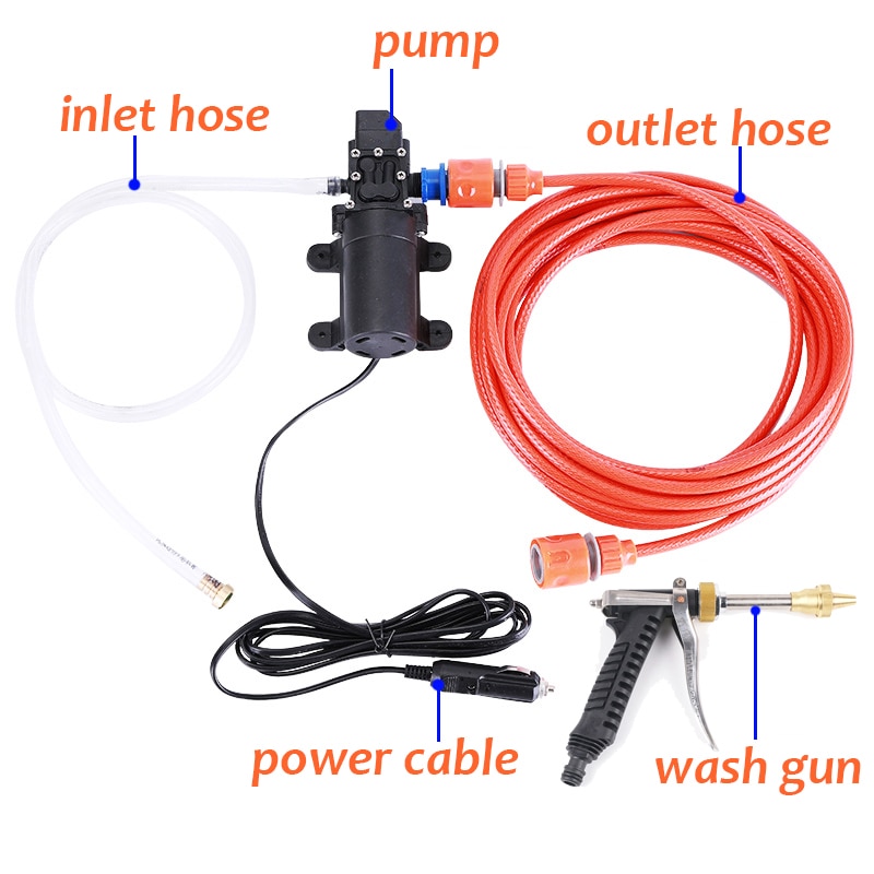 12V Car Washing Machine High Pressure Car Electric Washer Wash Pump Set Portable Auto Washing Machine Kit Car Washing Tools