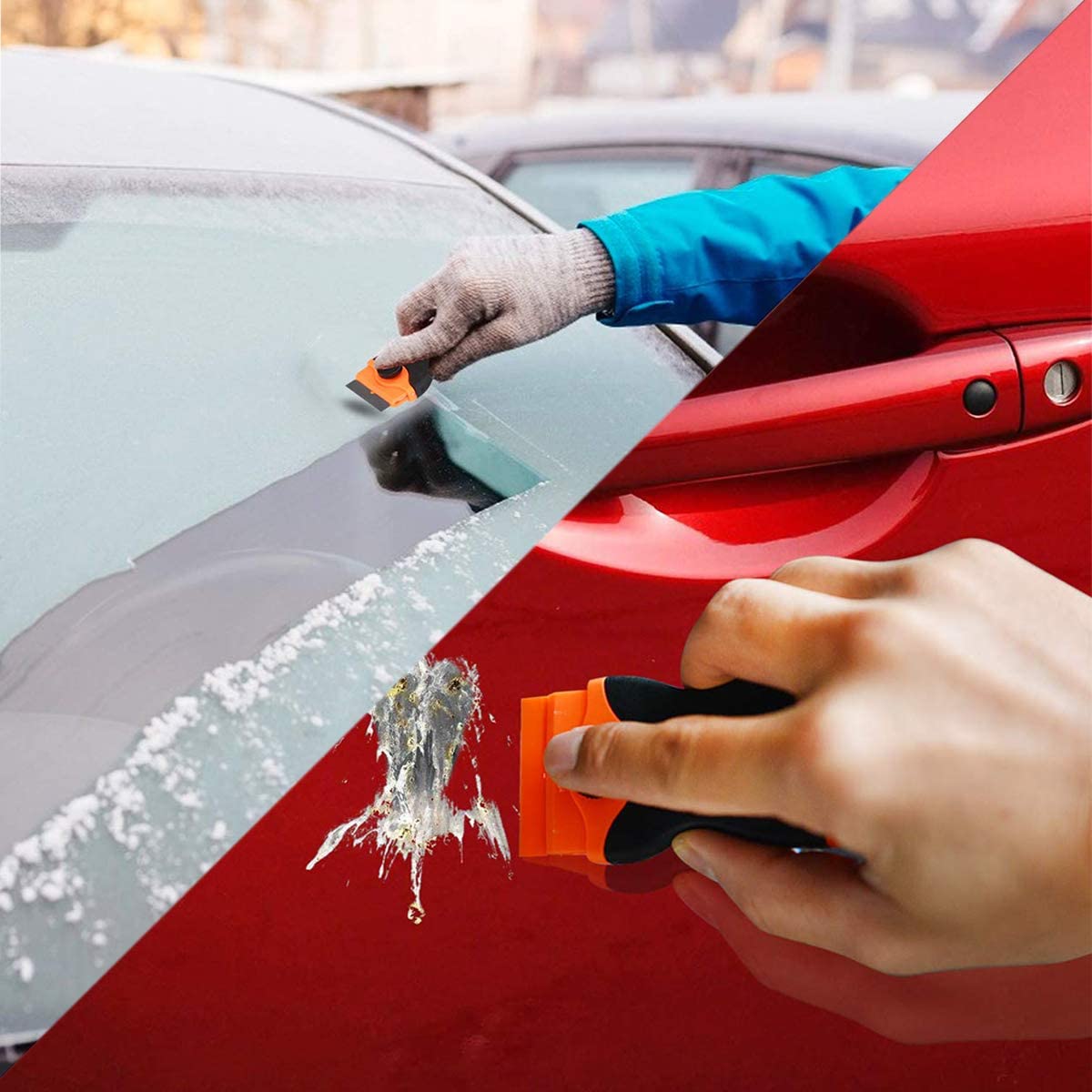 Car Window Glass Sticker Clean Razor Scraper Auto Ceramic Razor Blade Tint Vinyl Wrap Glue Squeegee Remover Cleaner