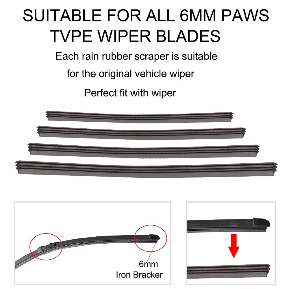 2Pcs/Set Car Wiper Blade Strip 26