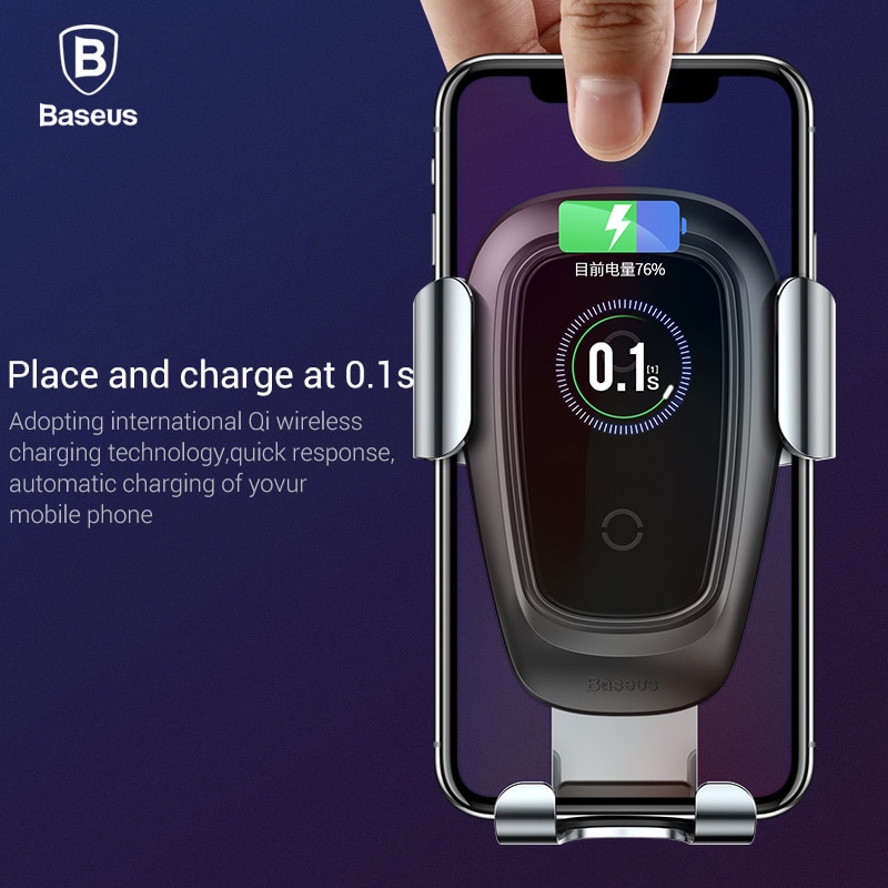 Car Wireless Charger Gravity Car Phone Holder Auto Phone Support 10W Fast Charging For iPhone 11 Samsung S20 plus Xiaomi