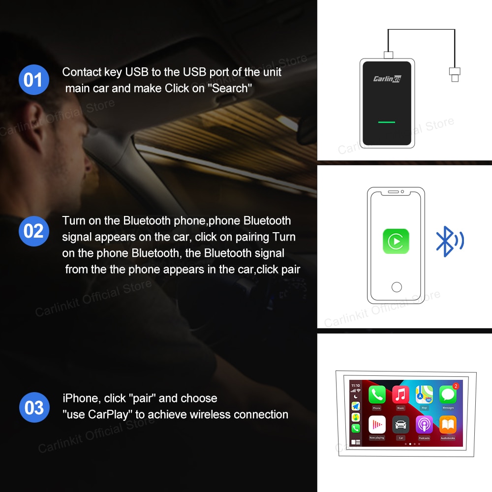 3.0 Apple CarPlay Wireless Dongle Activator For Audi Proshe Benz VW Volvo Toyota IOS 14 Plug And Play Car MP4 MP5 Play