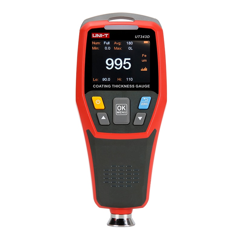 UNI-T UT343D Thickness Gauge Digital Coating Gauge Meter Cars Paint Thickness Tester FE/NFE Measurement with USB Data Function