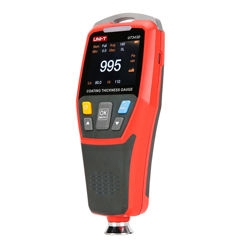 UNI-T UT343D Thickness Gauge Digital Coating Gauge Meter Cars Paint Thickness Tester FE/NFE Measurement with USB Data Function