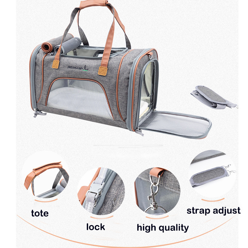 Cat Carrier Bag Transport Pet Bag With Locking Safety Zippers Portable Breathable Foldable Cator Pet Dog Cat Bag