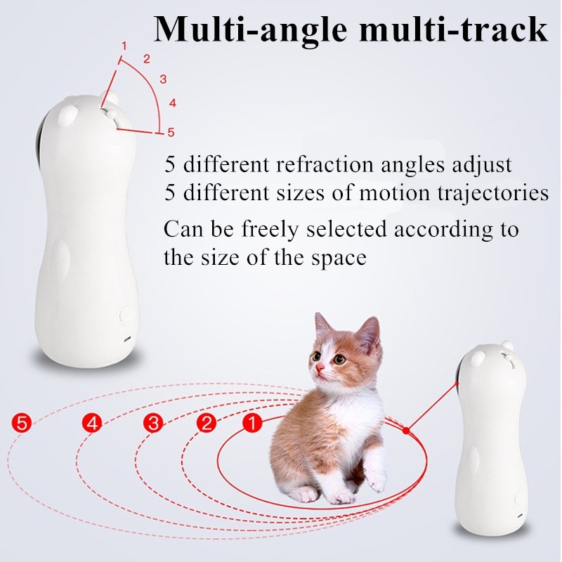 Cat Interactive Toy LED Laser Funny Toy Automatic laser cat Toy Auto Rotating Cat Exercise Training Entertaining Toy Multi-Angle