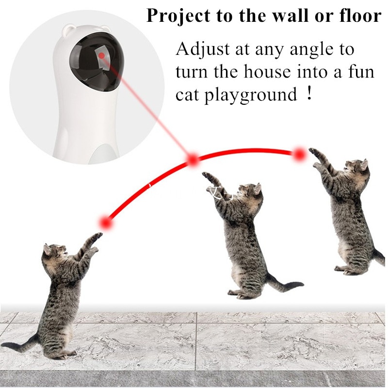 Cat Interactive Toy LED Laser Funny Toy Automatic laser cat Toy Auto Rotating Cat Exercise Training Entertaining Toy Multi-Angle