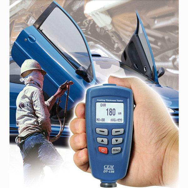 CEM DT-156 Pro Paint Coating Thickness Meter Gauge Auto F/NF Probe Tester 1250um V-groove